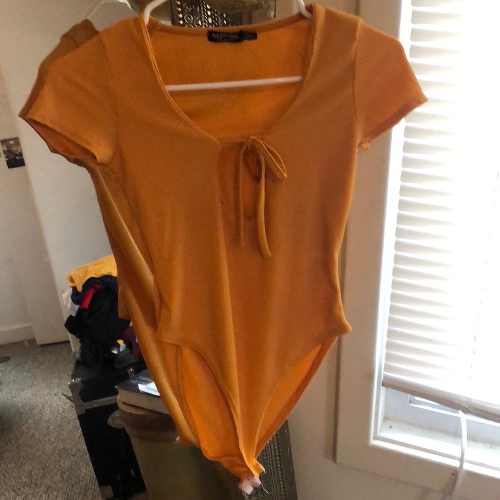 Yellow Tie Front Bodysuit